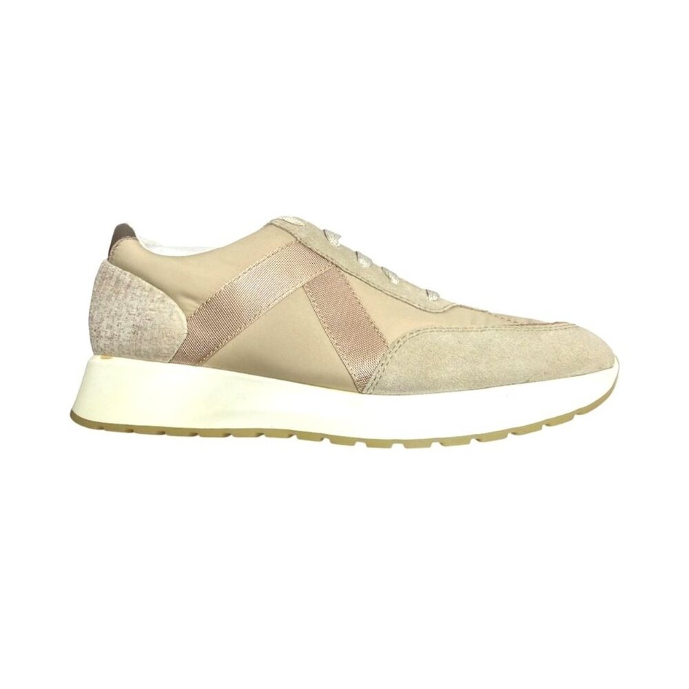 Munro Womens Khaki Gold Womens Suede Lace Up Low Top Sneakers Sz 7.5 M New - Picture 1 of 9